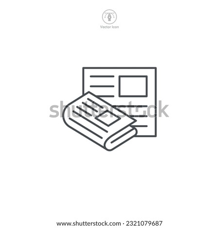 A vector illustration of a newspaper icon, signifying news, information, or journalism. Perfect for representing current events, articles, or media platforms