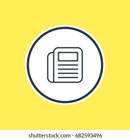 Vector Illustration Of Newspaper Outline. Beautiful Office Element Also Can Be Used As Journal  Element.