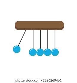 Ilustración vectorial del péndulo de Newton, diagrama ilustrado para la enseñanza de física básica, educación, escuela.