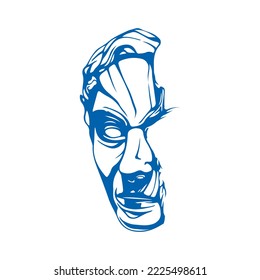 Vektorgrafik neben dem Kopf des Menschen