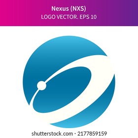 Vektorgrafik von Nexus (NXS). Nexus-Blockchain-Symbol einzeln auf weißem Hintergrund