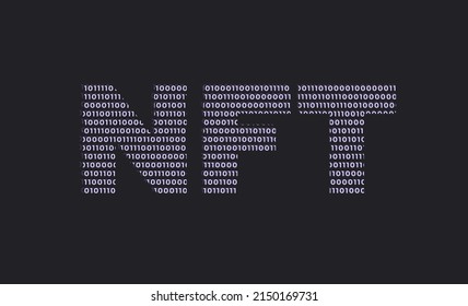 Vector illustration. NFT background. The concept of digital technology. Crypto art. 3d nft icon from binary code