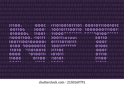 Vector illustration. NFT background. The concept of digital technology. Crypto art. 3d nft icon from binary code
