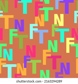 Vector illustration of NFT. Seamless NFT background for various projects. Seamless background with colorful letters