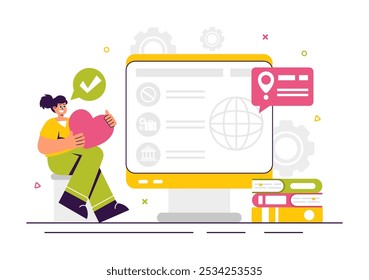 Vector illustration of an NGO or Non-Governmental Organization to Address Specific Social and Political Needs in a Flat Style Cartoon Background