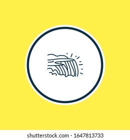 Vector illustration of niagara falls icon line. Beautiful history element also can be used as waterfall icon element.