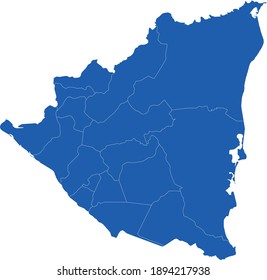 vector illustration of Nicaragua map