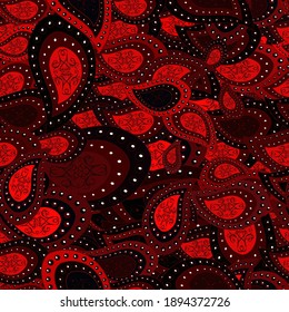 Vector illustration. Nice background. Seamless Cute fabric pattern. Brown, red and black on colors. - stock. Abstract doodles pattern.