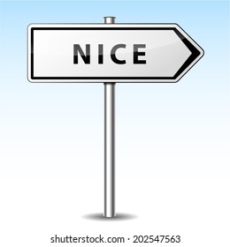 Vector illustration of nice directional sign on sky background