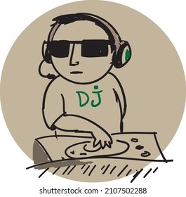 ilustración vectorial del reproductor de dj bueno para la plantilla de música dj