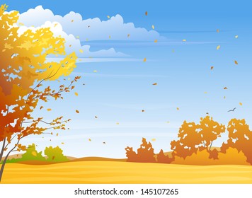 Vector illustration of a nice fall season day