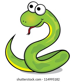 Vector illustration of the nice green snake.