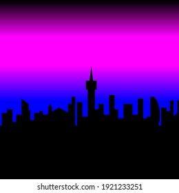 Vector illustration of nice neon city view for neon theme