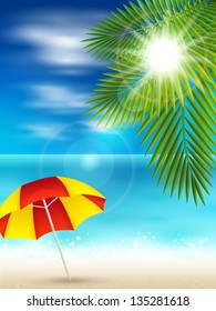 Vector illustration of a nice sea beach