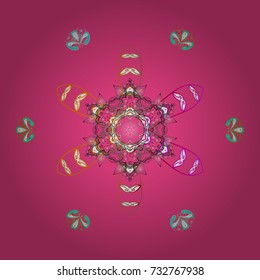 Vector illustration. Nice snowflake icon. Simple illustration of nice snowflake icon for web. Isolated cute snowflakes on colorful background.