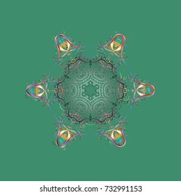 Vector illustration. Nice snowflake icon. Simple illustration of nice snowflake icon for web. Isolated cute snowflakes on colorful background.