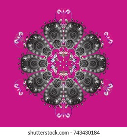 Vector illustration. Nice snowflake icon. Simple illustration of nice snowflake icon for web. Isolated cute snowflakes on colorful background.