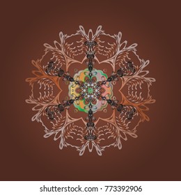 Vector illustration. Nice snowflake icon. Simple illustration of nice snowflake icon for web. Isolated cute snowflakes on colorful background.