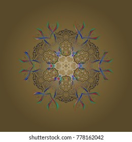 Vector illustration. Nice snowflake icon. Simple illustration of nice snowflake icon for web. Isolated cute snowflakes on colorful background.