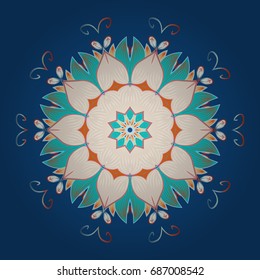 Vector illustration. Vector nice snowflakes on colorful background. Snowflake icon, isolated. Flat design.