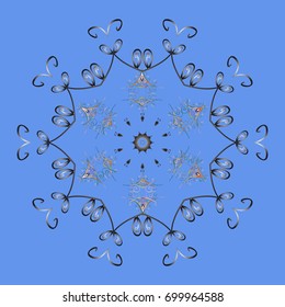 Vector illustration. Vector nice snowflakes on colorful background. Snowflake icon, isolated. Flat design.