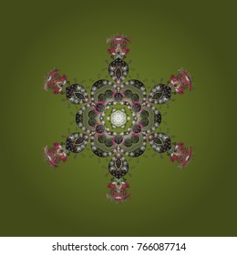 Vector illustration. Vector nice snowflakes on colorful background. Snowflake icon, isolated. Flat design.