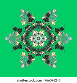 Vector illustration. Vector nice snowflakes on colorful background. Snowflake icon, isolated. Flat design.