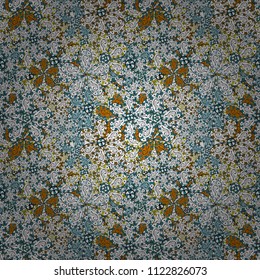Vector illustration. In nice textile style on white, blue and black colors. Floral seamless pattern with watercolor flowers.