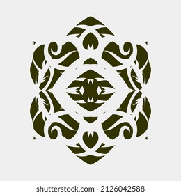 ilustración vectorial de motivos bonitos, únicos, frescos y simétricos para la decoración de la habitación o la impresión de pantalla de tela y cubiertas