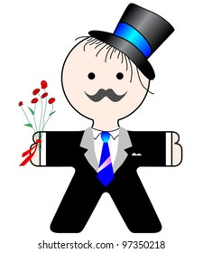 vector illustration of a nice young man