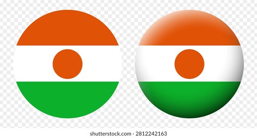 Vector illustration of Niger flag set on transparent background
