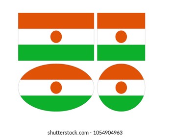 vector illustration of Niger flags