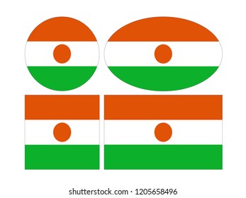 vector illustration of Niger flags