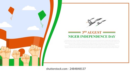 Vector illustration of Niger Independence Day social media feed template