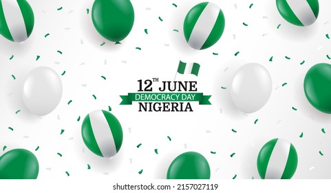 Vector Illustration of  Nigeria Democracy Day. Background with balloons
