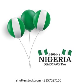 Vector Illustration Of  Nigeria Democracy Day. Balloons
