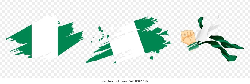 Ilustración vectorial de la composición de la bandera de Nigeria sobre fondo transparente