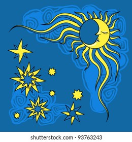 Vector illustration of night