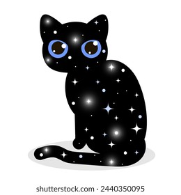 Vector illustration of a night cat