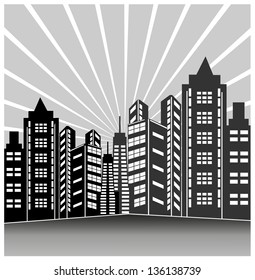 vector illustration of the night city