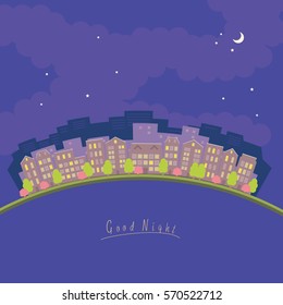 Vector Illustration of Night city