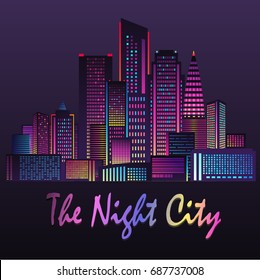 Vector illustration of night city