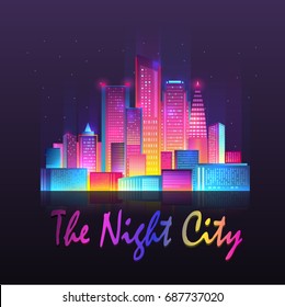 Vector illustration of night city