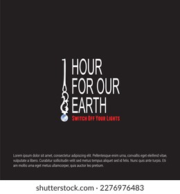 Vector Illustration: The Night of the Earth Hour Movement