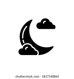 Ilustración vectorial del icono o logotipo nocturno. Usar color negro y estilo de diseño de línea. 