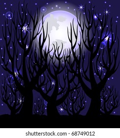 vector illustration of a night scene.