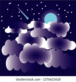 
vector illustration of the night sky