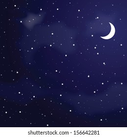 Vector illustration of night sky.