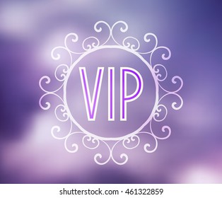 Vector illustration night sky background with text VIP