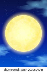 Vector illustration of night sky and full moon (background)